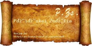 Pölöskei Zsófia névjegykártya