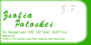 zsofia poloskei business card